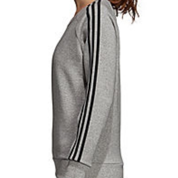 adidas Cotton Fleece 3 Stripe Round sweatshirt - Picture 2 of 2